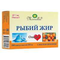 Рыбий жир с маслом облепихи капсулы №100